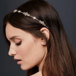 David's Bridal Rose Gold Crystal Cluster Headband